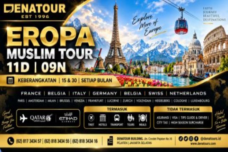EROPA MUSLIM TOUR PROMO 11D - Paket Umrah & Haji Terpercaya Denatour