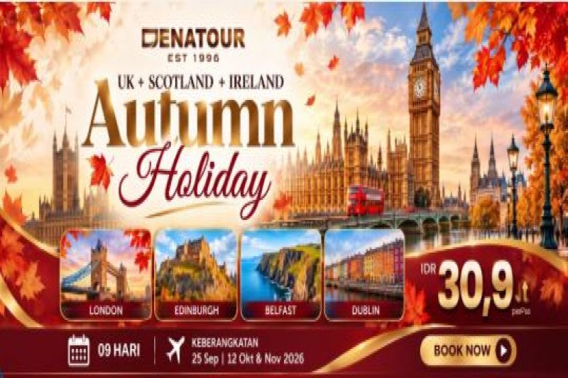 UK + SCOTLAND + IRELAND AUTUMN HOLIDAY 9D - Paket Umrah & Haji Terpercaya Denatour