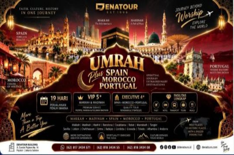 UMRAH PLUS SPAIN MAROCCO PORTUGAL 19 days - Paket Umrah & Haji Terpercaya Denatour